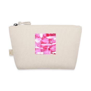 Art Print Abstract Painting Pink White - Organic Pouch - nature - Front