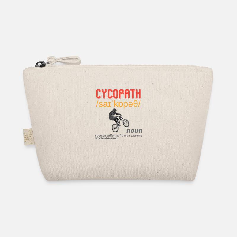 CYCOPATH Colourful Retro Font Man Riding Bicycle - Organic Pouch - nature
