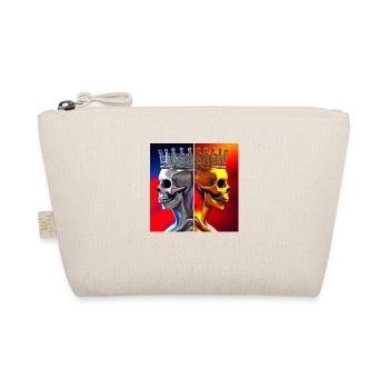 King and Queen Skull Faces - Organic Pouch - nature - Front