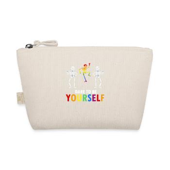 Dare To Be Yourself Awesome Skeleton Pride Designs - Organic Pouch - nature - Front
