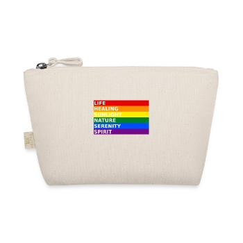 LGBT Gay Pride Rainbow Colors Slogan Flag - Organic Pouch - nature - Front