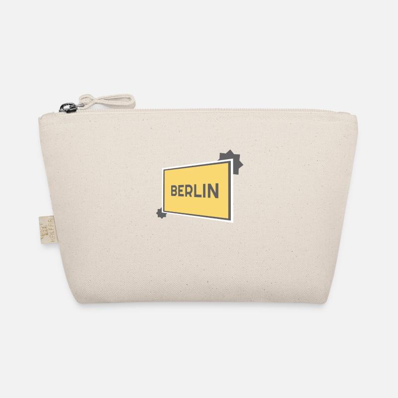 Berlin town sign - modern grey Organic Pouch