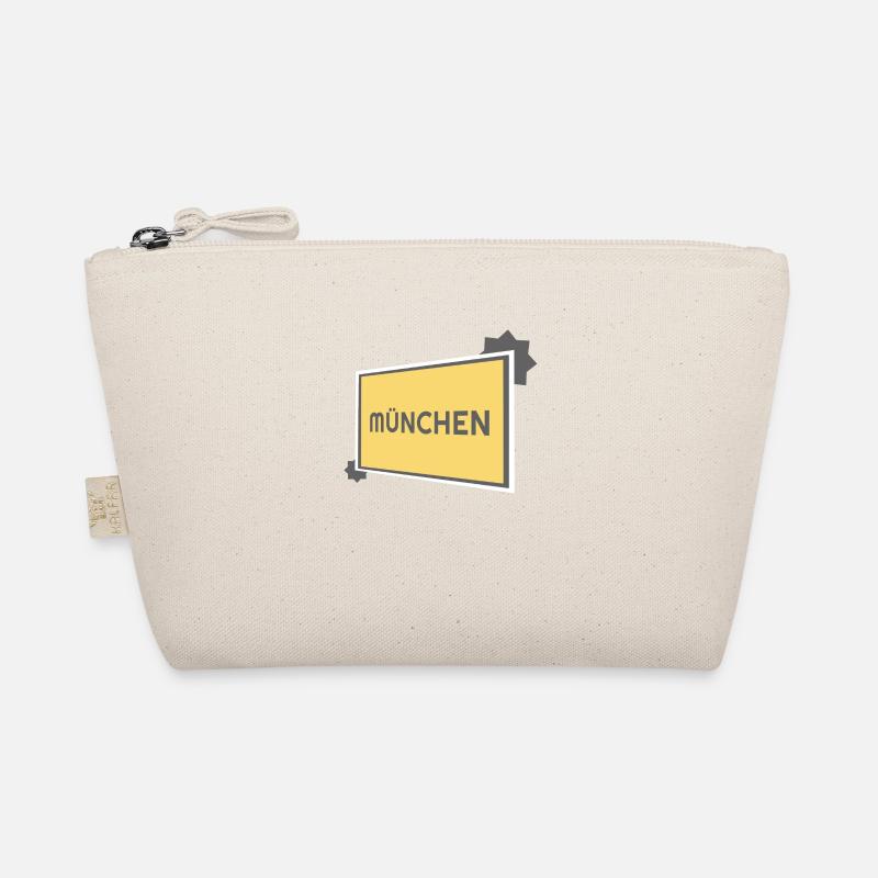 München Ortsschild - modern grey Bio-Täschchen