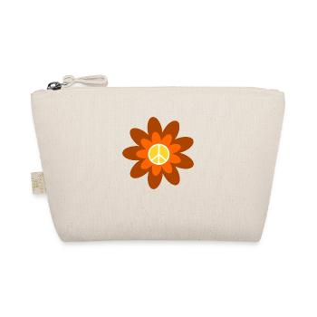 70er Jahre Blume Muster Hippie Festival Kostüm - Bio-Täschchen - Natur - Vorne