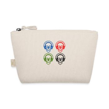 Skulls listening to music with headphones - Organic Pouch - nature - Front