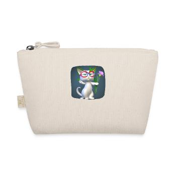 Cat giving flowers - thank you - Organic Pouch - nature - Front