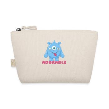 Adorable little cheerful monster. Funny gift idea. - Organic Pouch - nature - Front