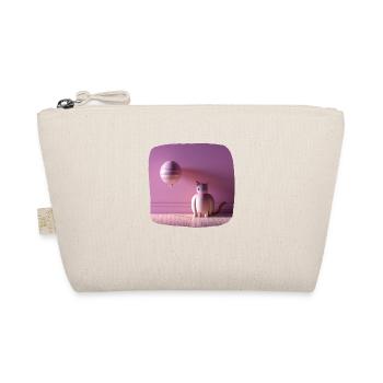 Pink cat with a balloon - Organic Pouch - nature - Front