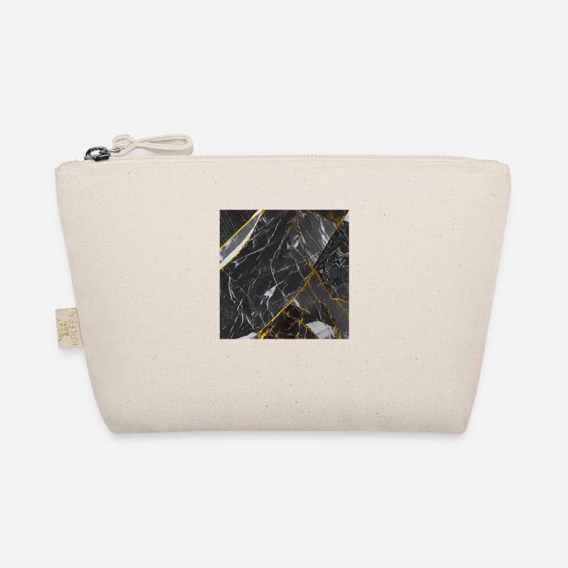 Marmor Schwarz Gold Textur Bio-Täschchen