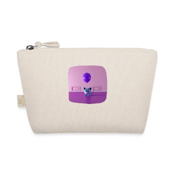 A cat with a mustache holding a balloon - Organic Pouch - nature - Front
