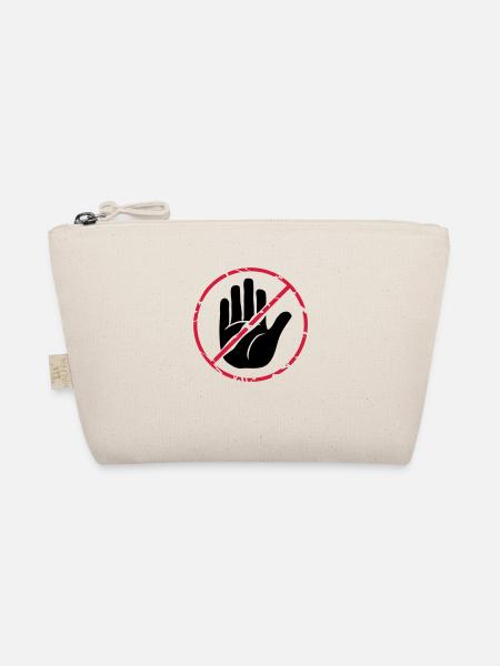 Stop character hand crossed out - Organic Pouch - nature - Front