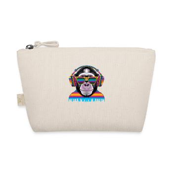 Eye-catcher monkey with headphones and sunglasses - Organic Pouch - nature - Front