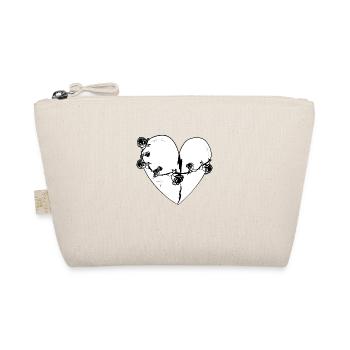 Heart Rose Scars Gray Symbol - Organic Pouch - nature - Front