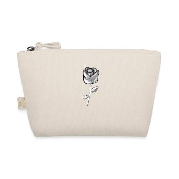 Grey flower symbol rose - Organic Pouch - nature - Front