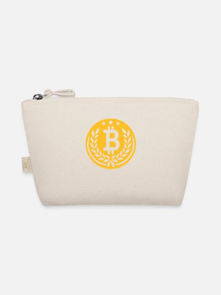 Emblem Bitcoin laurel wreath stars - Organic Pouch - nature - Front