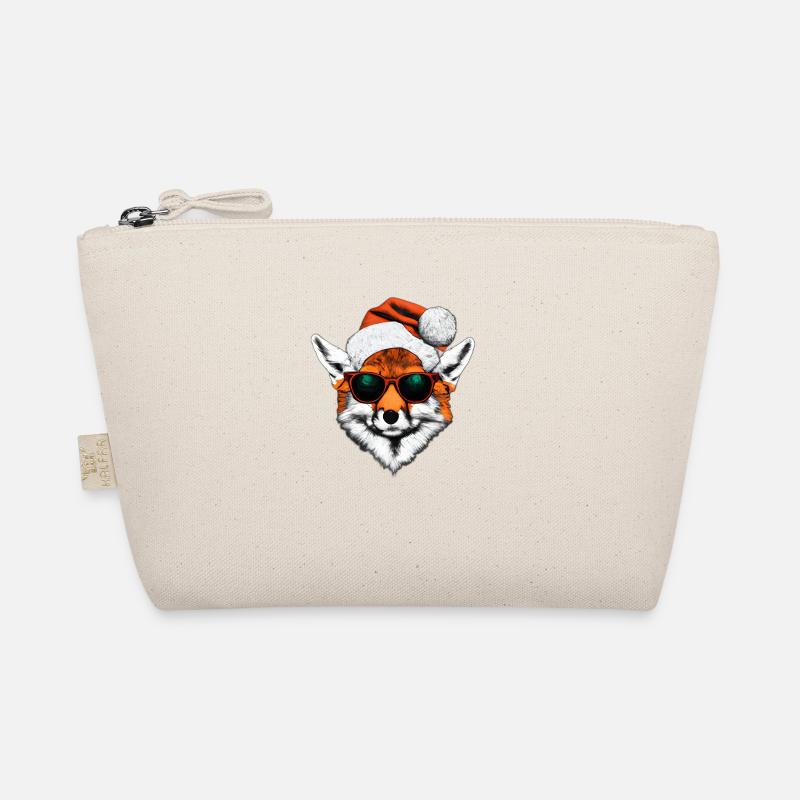 Cool Weihnachten Christmas Fuchs mit Sonnenbrille - Bio-Täschchen - Natur