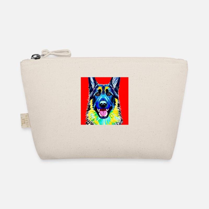 Deutscher Schäferhund, digitale Malerei, Bio-Täschchen
