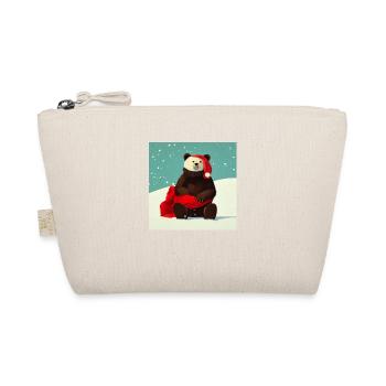 Mignon ours porte un chapeau de Père Noël à Noël - Trousse biologique - nature - Devant