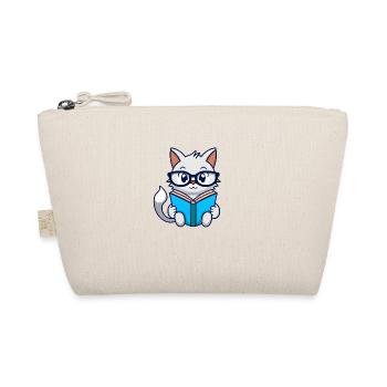 Kawaii Cat Reads Book Cat Literature - Organic Pouch - nature - Front