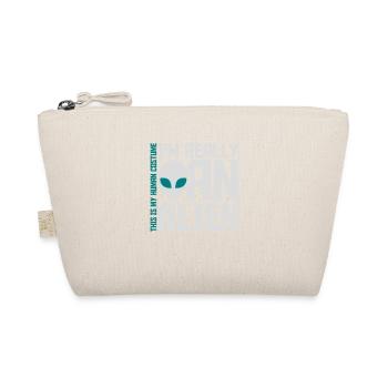 human costume alien quote - Organic Pouch - nature - Front