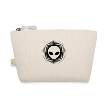 Alien Kopf cool Logo - Bio-Täschchen - Natur - Vorne