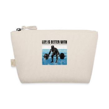 life is better with bodybuilding GYM Bodybuilder - Organic Pouch - nature - Front