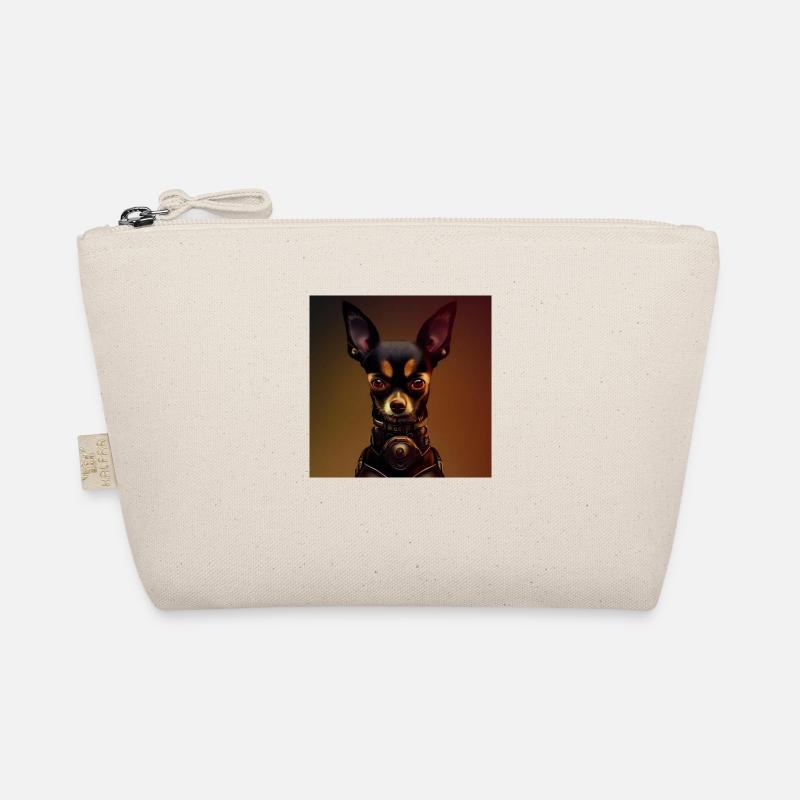 Dark Chihuahua in steampunk uniform Organic Pouch