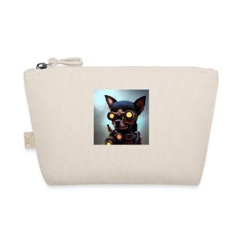 Steampunk Chihuahua with futuristic glasses - Organic Pouch - nature - Front