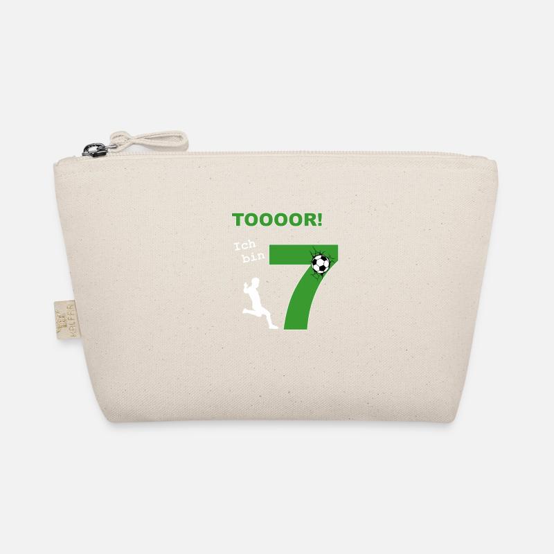 Fußballshirt 7 Jahre Geburtstagsshirt Geschenkidee - Bio-Täschchen - Natur