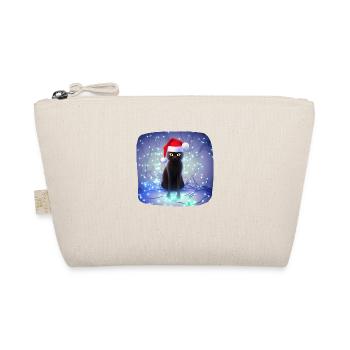 Cat wrapped in Christmas lights - Organic Pouch - nature - Front