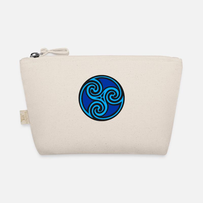 Spezial Triskele blau - Bio-Täschchen - Natur
