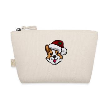 Sweet Corgi with Christmas Hat Christmas - Organic Pouch - nature - Front