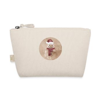 cute snowman with cap and turnip nose - Organic Pouch - nature - Front