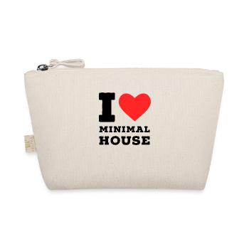Ich liebe minimales Haus - Bio-Täschchen - Natur - Vorne
