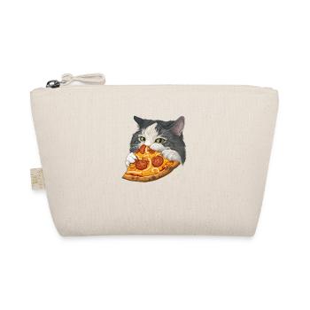 Flauschige Katze Pizza Fast Food Essen - Bio-Täschchen - Natur - Vorne