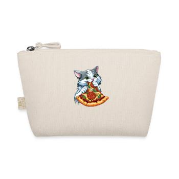 Flauschige Katze Pizza Fast Food Essen - Bio-Täschchen - Natur - Vorne