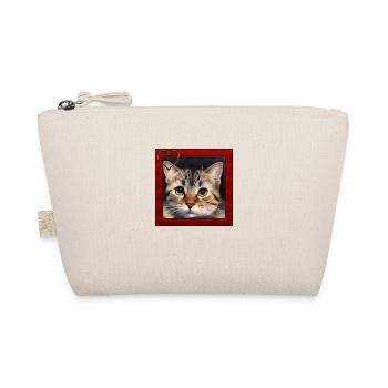 Katze im Rahmen 1 - Bio-Täschchen - Natur - Vorne