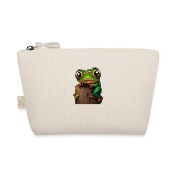 Cute Frog on a Log - Organic Pouch - nature - Front