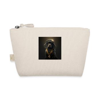Mignon chien noir avec collier en or - Trousse biologique - nature - Devant