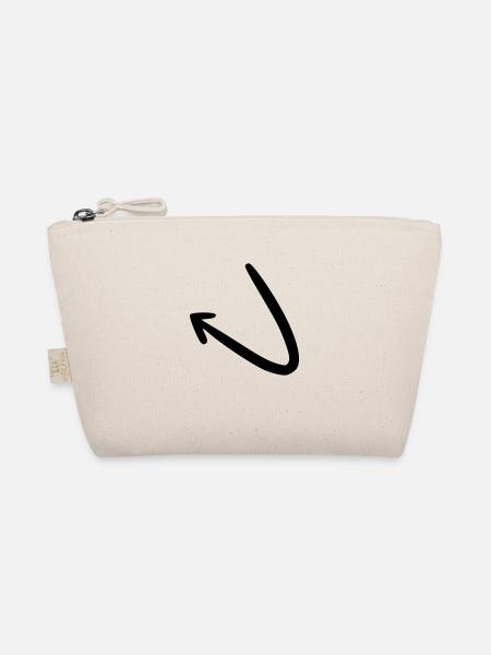 Arrow drawing sketch black - Organic Pouch - nature - Front