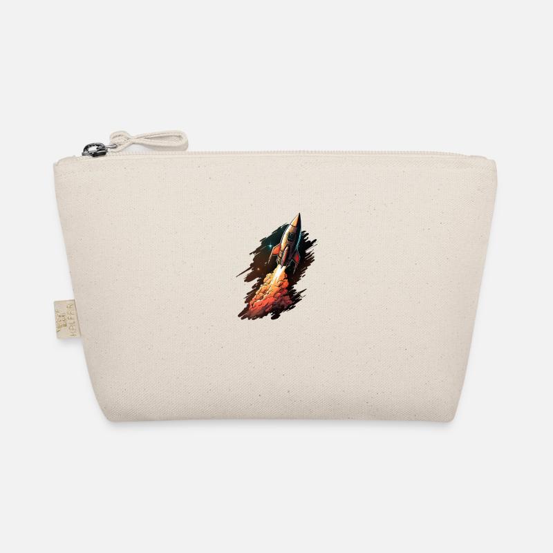 Retro Space Rocket Organic Pouch