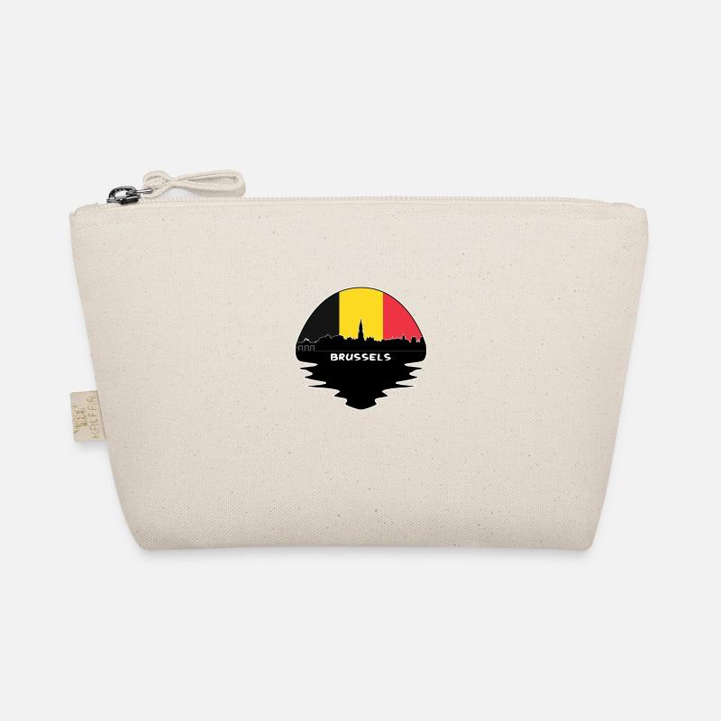 Brussels Belgium Flag Skyline Silhouette Travel Organic Pouch