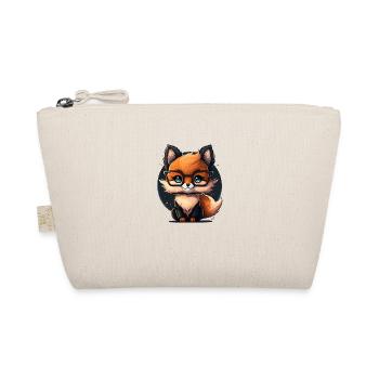 süßen niedlichen Cartoon-Fuchs mit Brille - Bio-Täschchen - Natur - Vorne