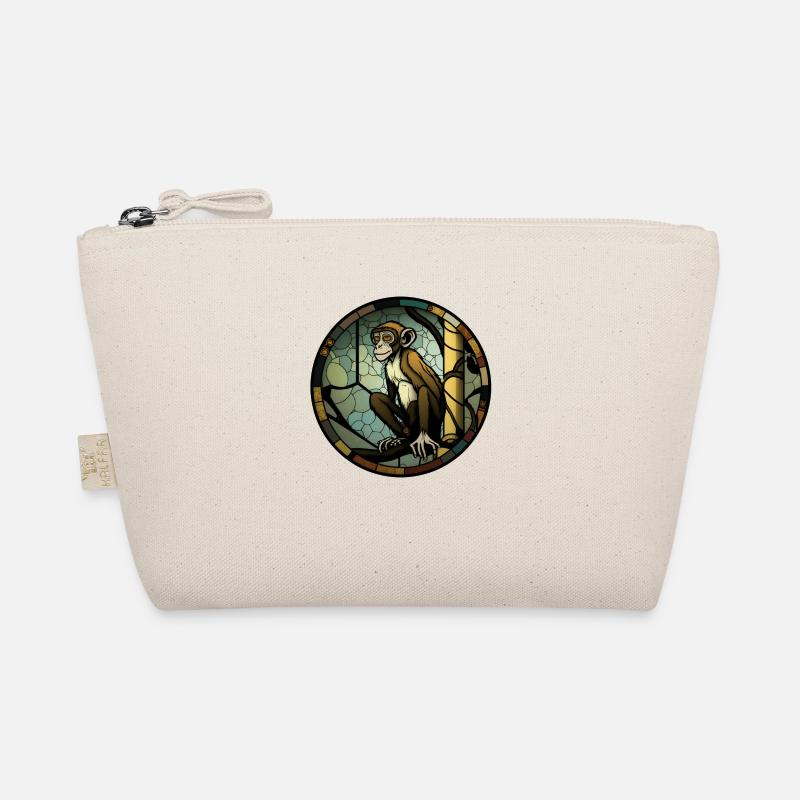 Monkey stained glass Organic Pouch