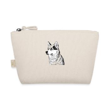Cute Husky Dog Breed Head Cartoon Illustration - Organic Pouch - nature - Front