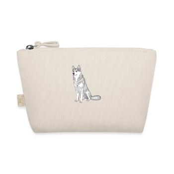 Cute Husky Dog Breed Head Cartoon Illustration - Organic Pouch - nature - Front