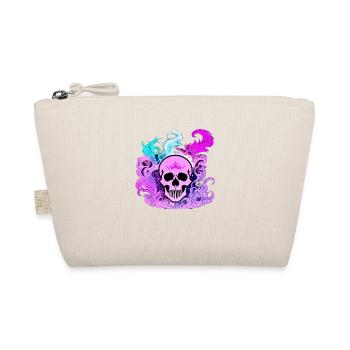Fire Skull Smoke Pink Skeleton Flames 6 - Organic Pouch - nature - Front