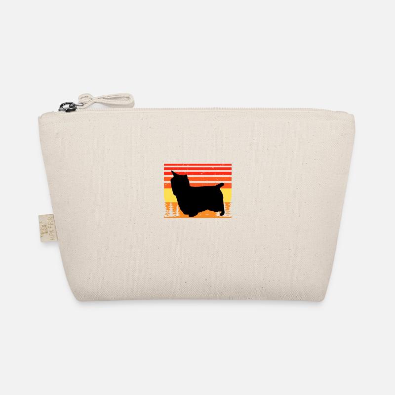 Australian Silky Terrier Dog Silhouette Retro Sun Trousse biologique