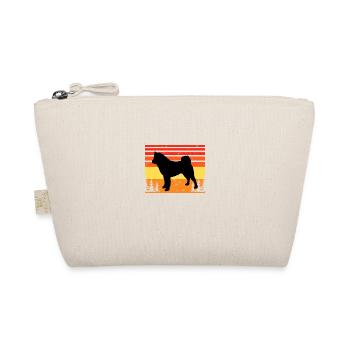 American Akita Dog Lover Silhouette Vintage Sunset - Organic Pouch - nature - Front