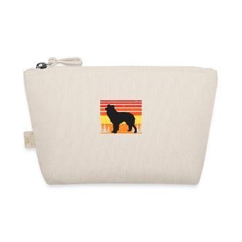 Border Collie Dog Lover Silhouette Vintage Sunset - Organic Pouch - nature - Front